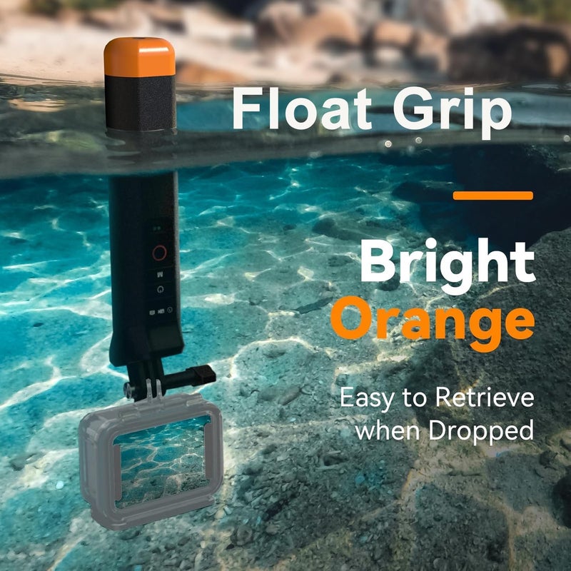 Picvelno عصا سيلفي عائمة بلوتوث للتحكم عن بُعد لجهاز GoPro Hero 13 12 11 10 9 8 باللون الأسود، قابلة للغمر ومحمولة، عصا سيلفي، ملحق مقبض أحادي القطب لجهاز GoPro تحت الماء للغوص والرياضات المائية - Image 3